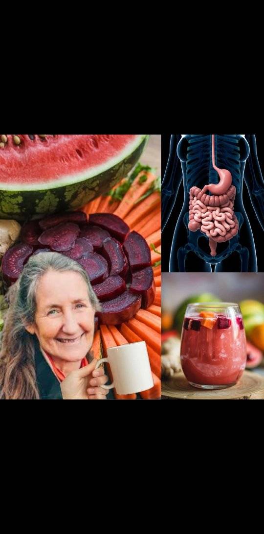 Watermelon Juice with Carrot, Beetroot, and Ginger.