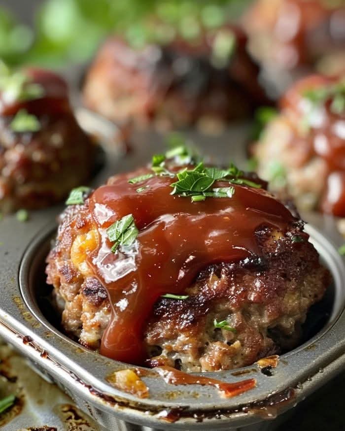 Cheesy Stuffed Meatloaf Bites