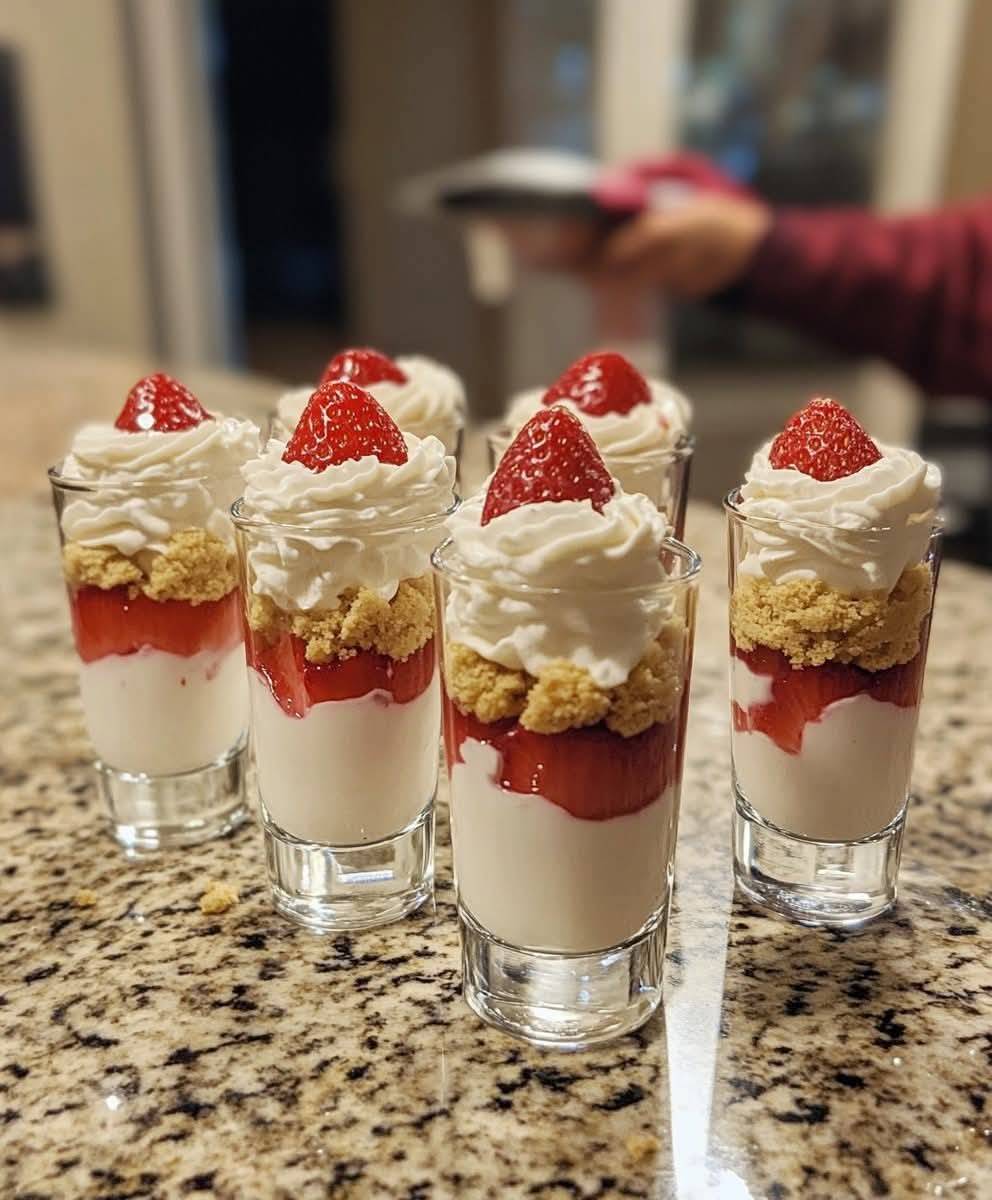 Strawberry Whipped Cheesecake Shots