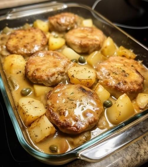 Smothered Pork Chops with Potatoes in Gravy…
