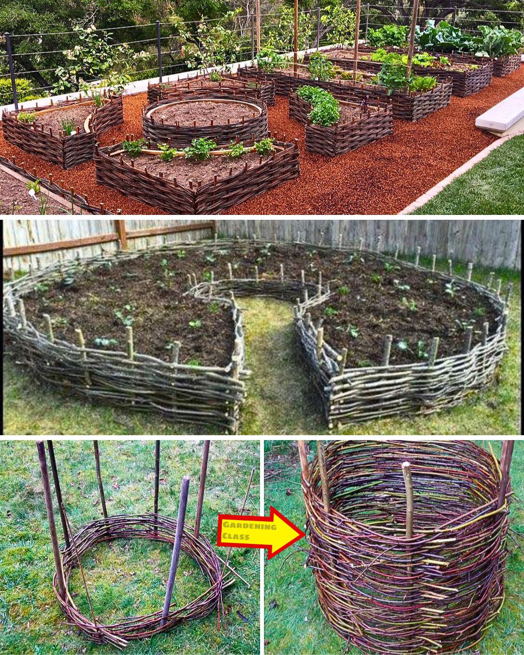 DIY Wattle Raised Garden Bed: Eco-Friendly & Rustic Backyard Project