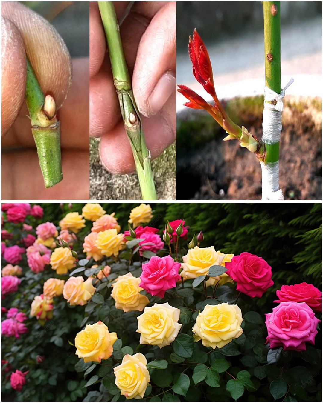 Unveiling the Art of Rose Bud Grafting: Creating Multicolored Rose Blooms
