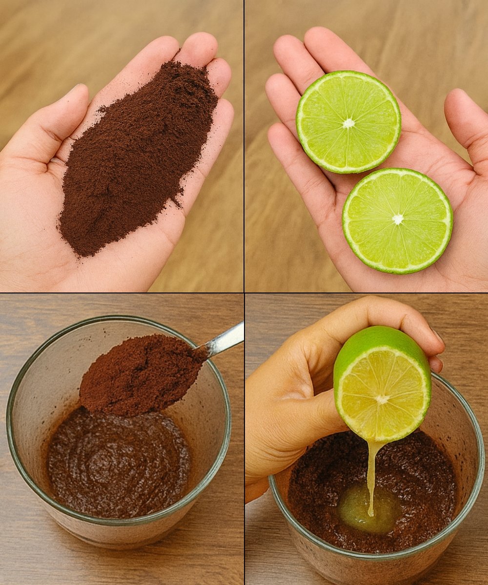Just mix COFFEE POWDER and LEMON and you don’t have to buy it at the market anymore