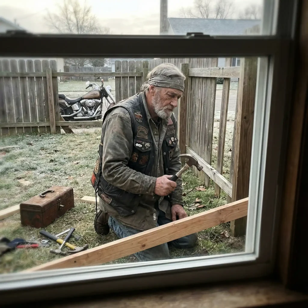 An Old Biker Kept Sneaking Into My Yard to Fix My Fence — And I Called the Police on Him Seven Times