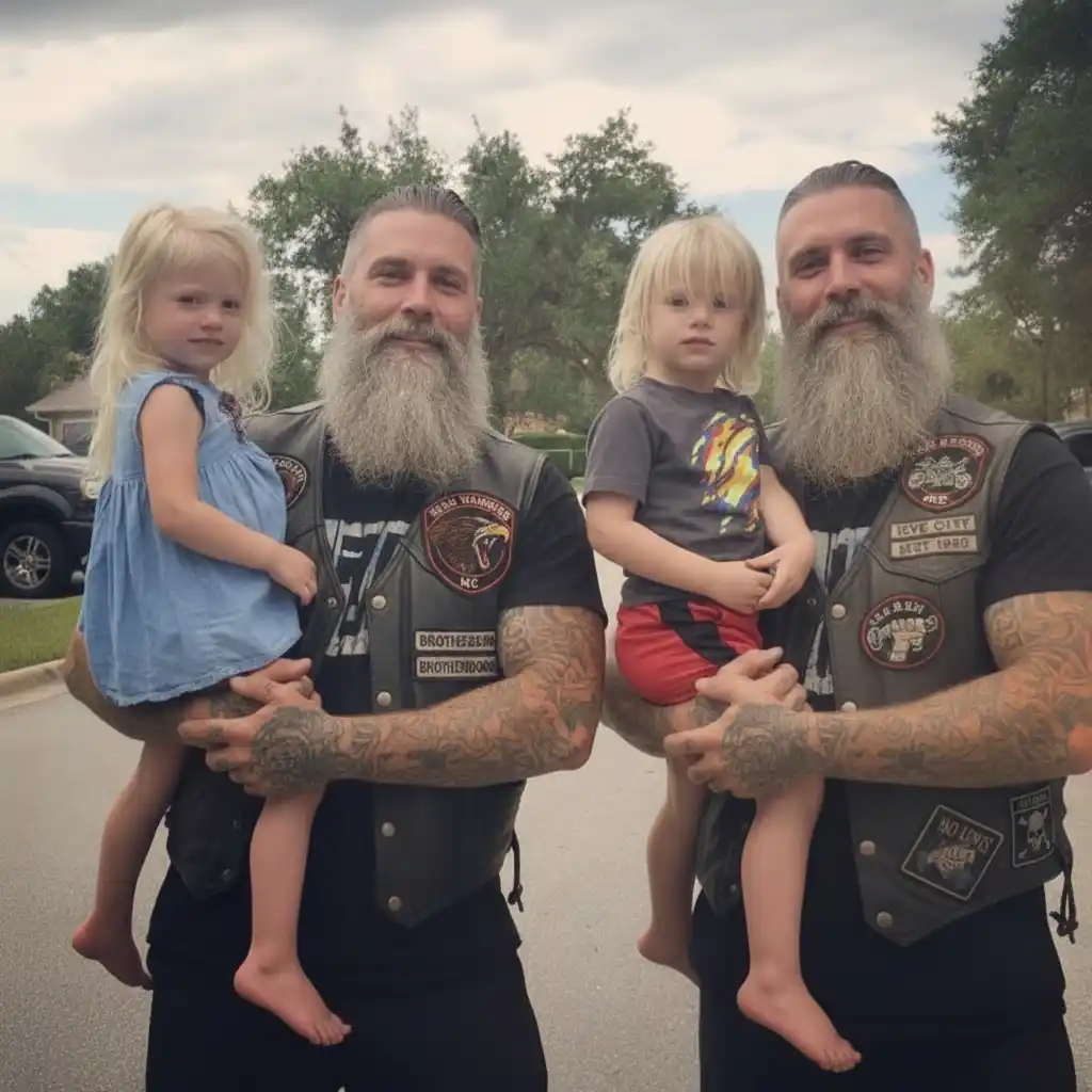 These bikers “kidnapped” my twins… and I was the one begging them not to bring them back.