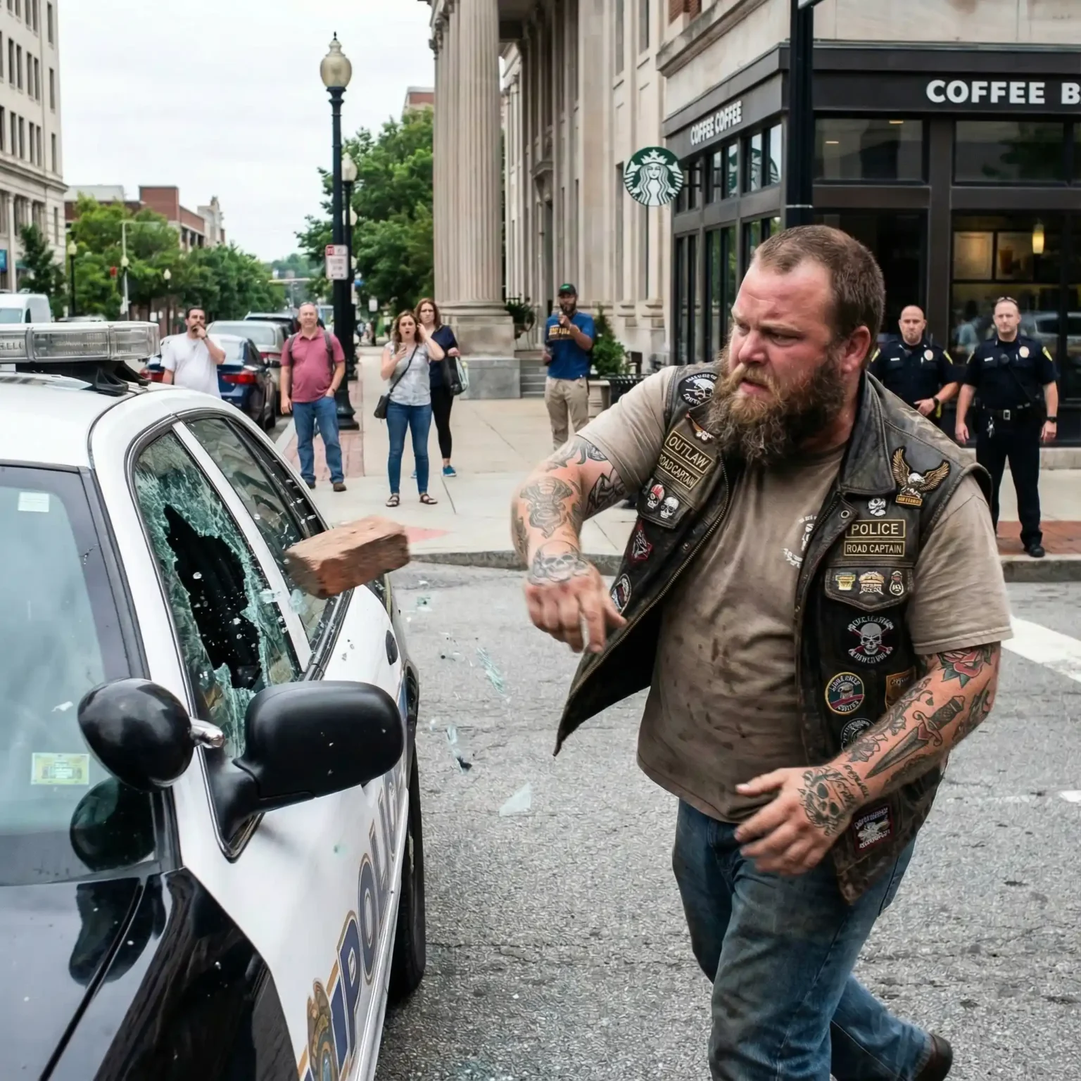 I Watched A Biker Destroy A Police Car Window Just To Get Arrested