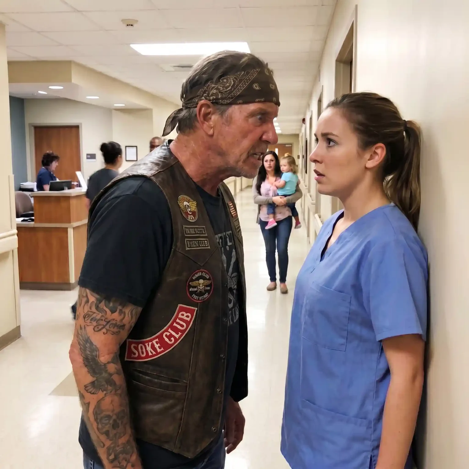 Biker Slammed a Nurse Against a Wall and Screamed “Give Me the Child Now”