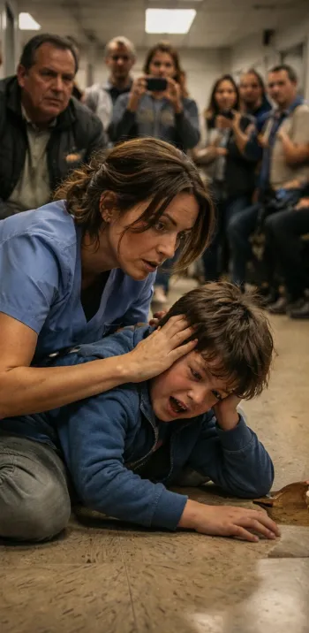 When My Autistic Son Collapsed in a Crowded Clinic, Everyone Judged Me—Until a Stranger in a Leather Jacket Laid Down on the Floor Beside HimPosted