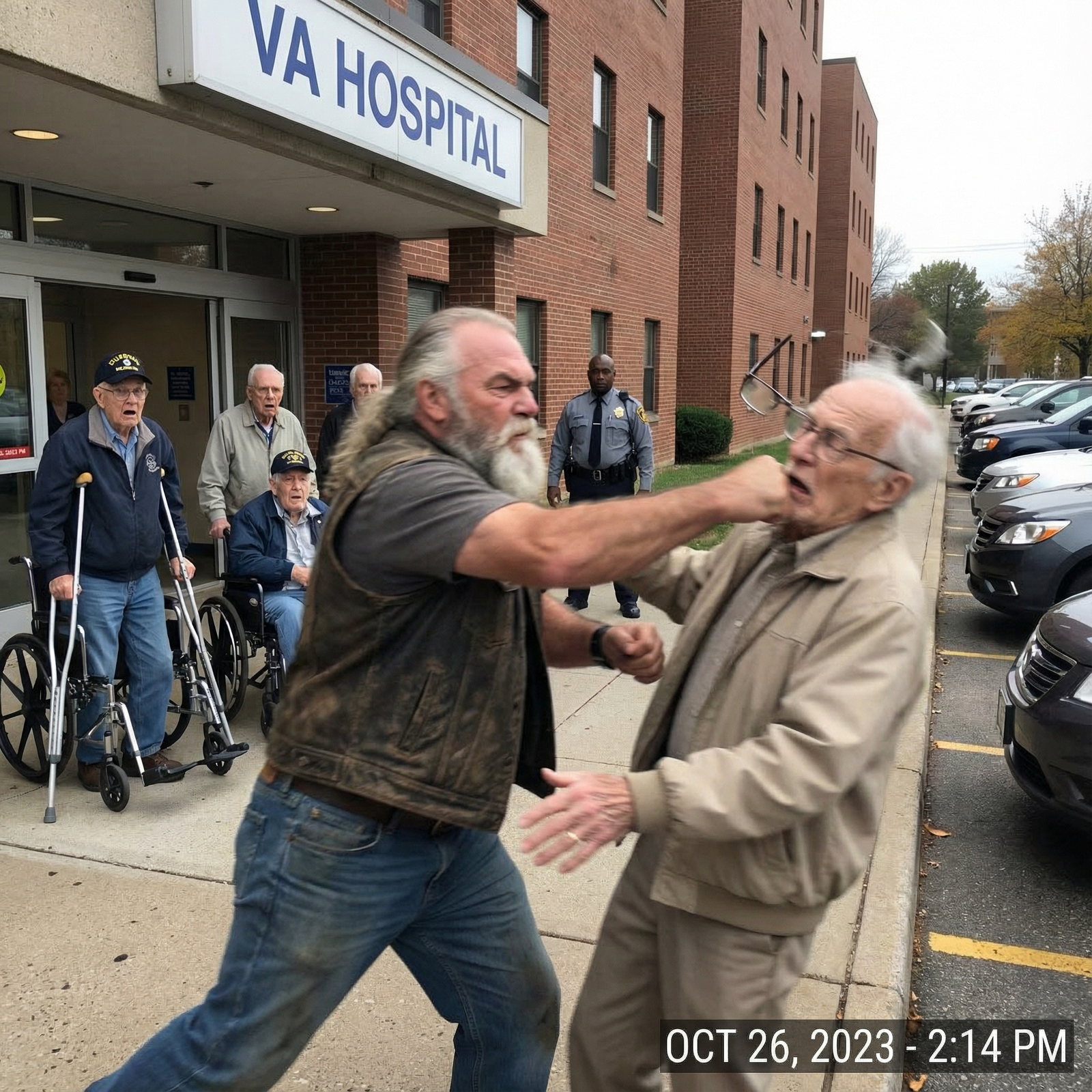 I Saw a Biker Punch an Elderly Man Outside a VA Hospital—But the Truth Changed Everything