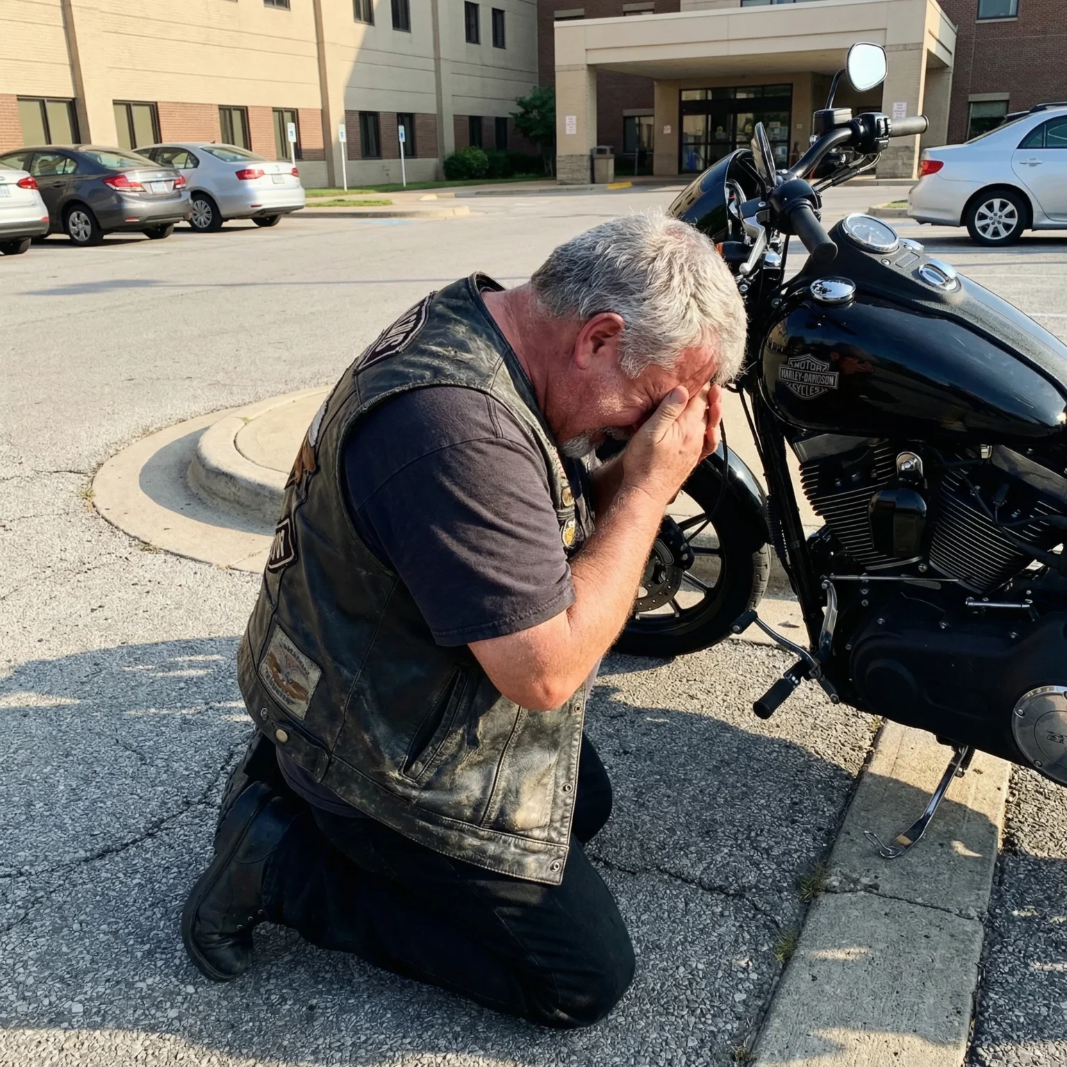 I Laughed at a Biker Crying Outside the Hospital… Five Minutes Later I Learned Why