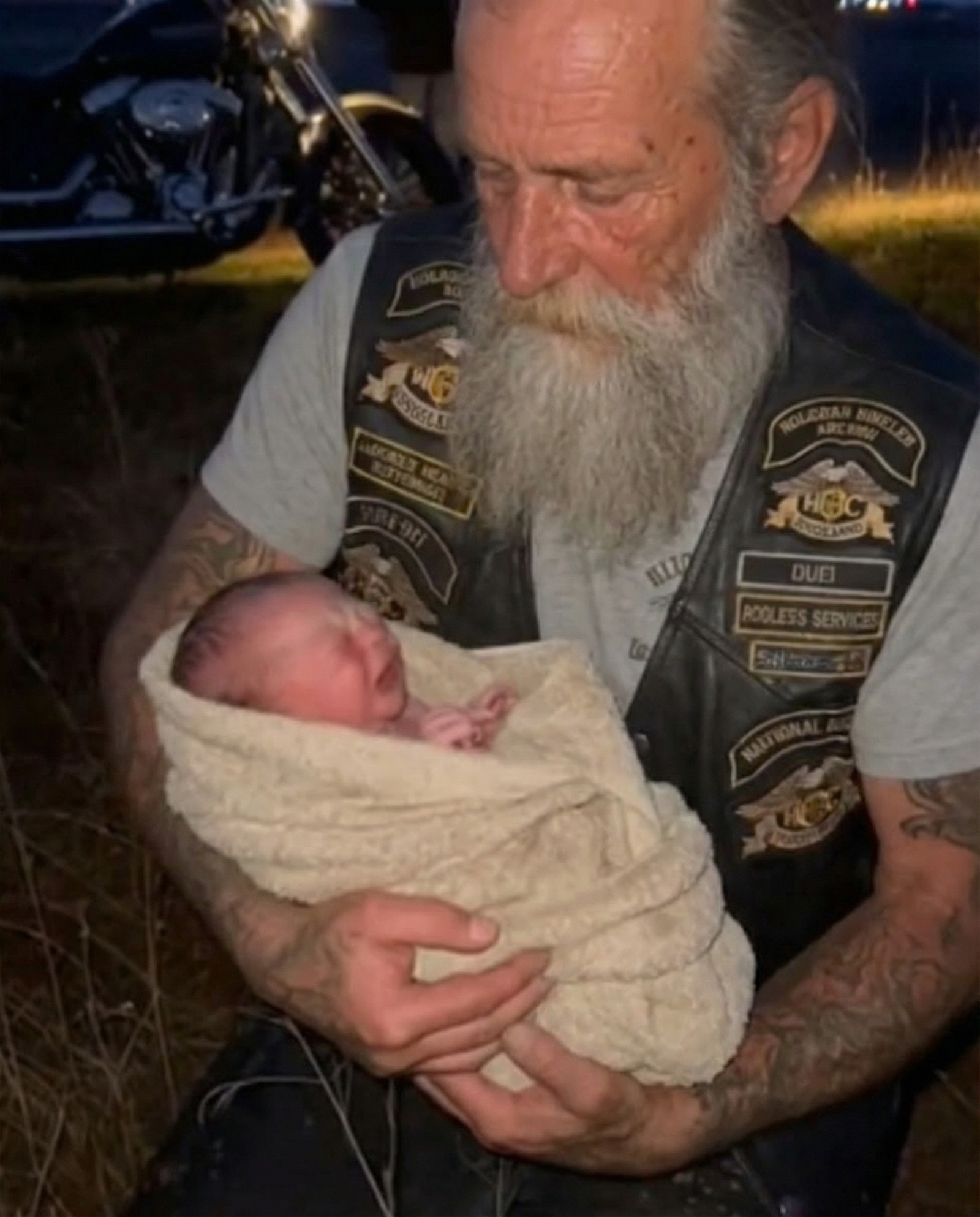 This Biker Found a Newborn Baby Abandoned in a Field, and What Happened Next Got Him Arrested