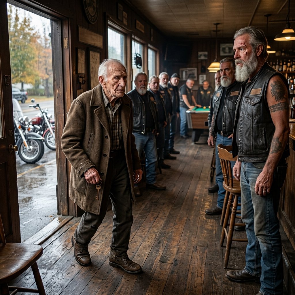 A 92-Year-Old Man Walked Into a Biker Bar With a Rusted Key, and Every Rider Stood Up